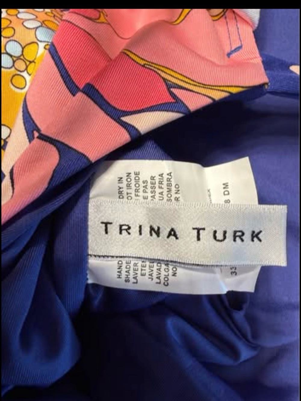 Trina Turk Floral Ruffle One-Piece Swimsuit - Navy, Yellow & Pink - Picture 5 of 9